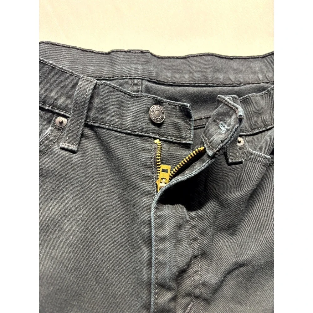 Levi's 513 Slim Fit Jeans Mens 34x30 Black Dark Wash Denim Mid Rise Straight Leg